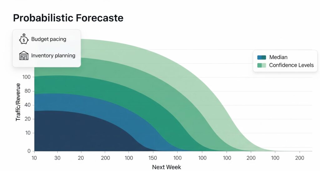 Forecast chart with confidence intervals for planning