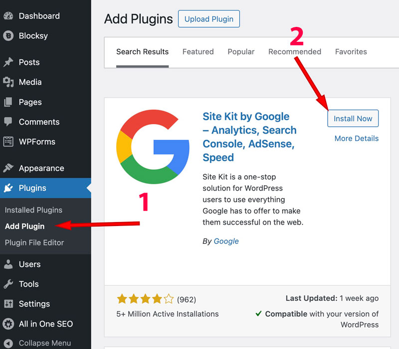 Site Kit by Google – Analytics, Search Console, AdSense, Speed