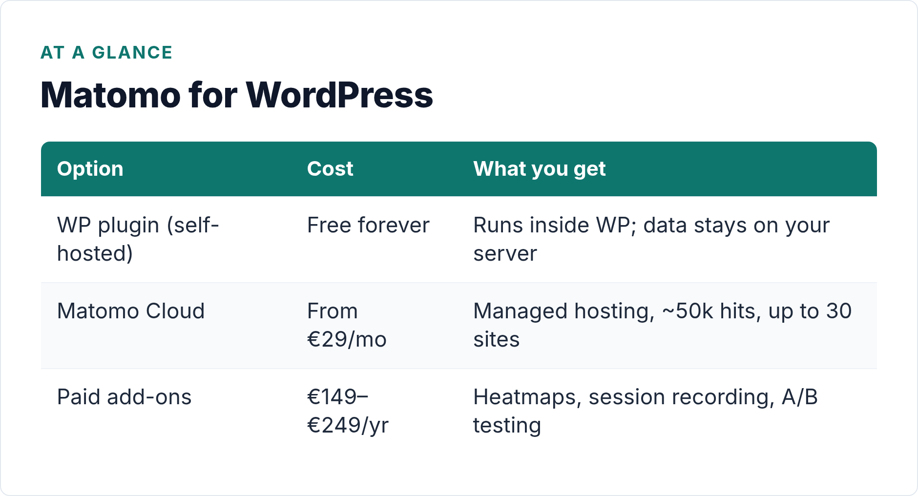 matomo for wordpress